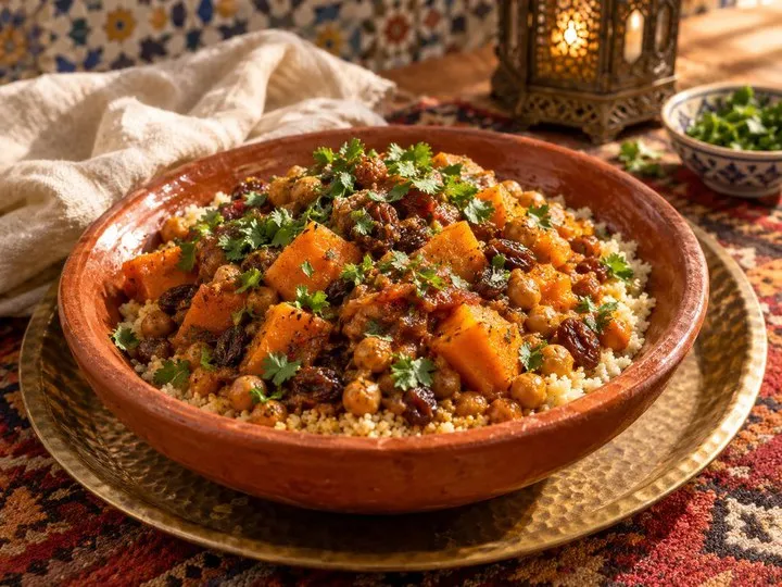 Tagine warzywne z ciecierzycą i batatem